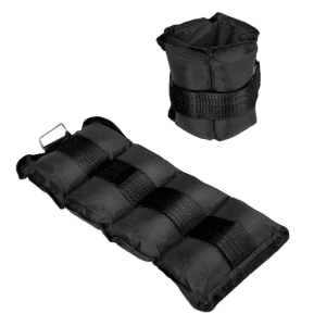 תמונה של זוג משקולות קרסול דגם BLACK במשקל 1 ק"ג עם רצועת סקוץ' ואבזם מתכת.